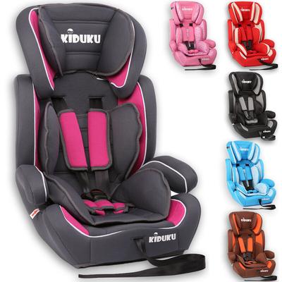 Autokindersitz Kinderautositz Autositz Kindersitz 9-36kg Gruppe 1+2+3 Grau/Pink - Kiduku