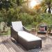 vidaXL Patio Lounge Chair Outdoor Sunbed Sunlounger with Cushion Poly Rattan - 71.5"/79.1" x 26.8" x 11.4"