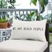 Humble + Haute Indoor/Outdoor Sunbrella Canvas Natural Lumbar "We are Beach People" Embroidered Pillow - 20 x 13 x 6 in