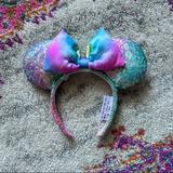 Disney Accessories | New Disney Minnie Mouse 2021 Sequin Pastel Rainbow Tie Dye Headband Ears | Color: Blue/Pink | Size: Os