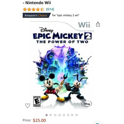 Disney Video Games & Consoles | Epic Mickey 2 Wii Game | Color: Blue/White | Size: Os