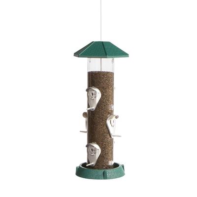 North States 2-in-1 Hinged-Port Birdfeeder, 6.25" L X 6.25" W X 15.5" H