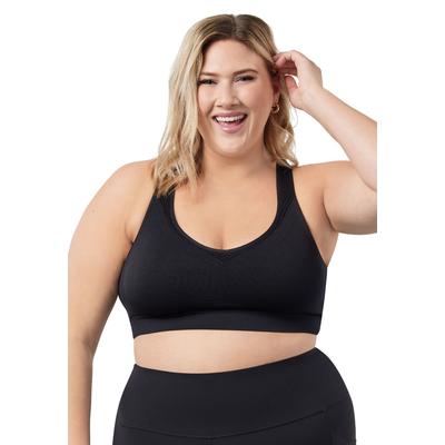 Plus Size Women's The Lea Cooling Low-Impact Racerback Sports Bra by Leading Lady in Black (Size M)