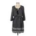 Lily Rose Casual Dress - Popover: Black Aztec or Tribal Print Dresses - Women's Size Small