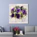 One Allium Way® Floral -1 Piece Wrapped Canvas Square Print on Canvas Canvas, Solid Wood in Blue/Indigo/Yellow | 16 H x 16 W x 1.5 D in | Wayfair