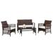 4-Piece Outdoor Patio Furniture Set Brown by Havenside Home