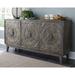 Fair Ridge Antique Gray Floral Carved Accent Cabinet