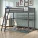 Elegant Design Health and Comfort Solid Wood Twin Size Loft Bed with Ladder(Gray)