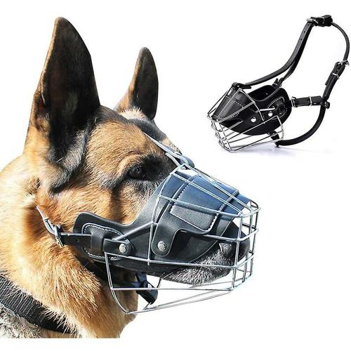 Super Metal Maulkorb Hundemaulkörbe Ledermaulkorb für große Hunde (XL)