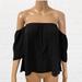 American Eagle Outfitters Tops | American Eagle Black Off Shoulder Top One Size J-60 | Color: Black | Size: One Size