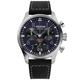 Alpina Men's Chronograph Swiss Quartz Watch with Leather Strap Black