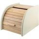 TRTO 1x Mini Bread Bin Cream Kitchen Worktop Storage Small Space Saving Wooden