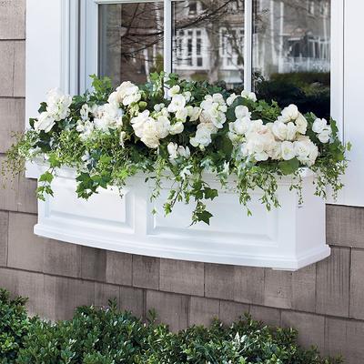 Nantucket Easy-Care Window Planter Pots - White, 4...