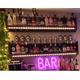 Set of two Wall mounted garden bar pine handcrafted Drinks Rack home bar with glass and bottle shelf detailing chrome bar to front -