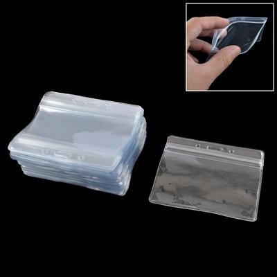 50 Pcs Anti Water Clear PVC Horizontal ID Exhibition Card Holders