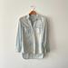 Madewell Tops | Madewell Womens Blue Light Wash Chambray Hi-Low Long Sleeve Button Up Shirt | Color: Blue | Size: Xs