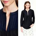 J. Crew Tops | J.Crew Black With Navy Embroidered Bib Peasant Tassel Tunic Top Blouse Jcrew 2 | Color: Black/Blue | Size: 2