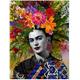 KTGEDH Poster Picture Print Art, Vintage Flowers Woman Frida Kahlo Self-Portrait Painting for Wall Artwork, Modern Aesthetic Room Decor for Girls Women Home Bedroom, Frameless,70×100cm