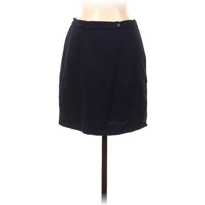 BASCO ALL-AMERICAN SPORTWEAR Casual Skirt: Blue Solid Bottoms - Women's Size 8