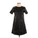 Pull&Bear Casual Dress - A-Line: Black Solid Dresses - Women's Size Small