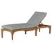 Summer Classics Club Teak 82.38" Long Reclining Single Chaise w/ Cushions Wood/Solid Wood in Brown/White | 40.625 H x 26.375 W x 82.375 D in | Outdoor Furniture | Wayfair