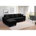 Black Sectional - Latitude Run® Glenover 96.06" Wide Reversible Sleeper Sofa & Chaise Polyester | 31.88 H x 96.06 W x 57.48 D in | Wayfair