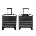 ALUMAXX 45194 Businesstrolley Gravity, Reisekoffer mit Overnight Fach, rausnehmbare Fächermappe und TSA Schloss, Aluminium Rollkoffer, Trolleykoffer mit 4 Rollen, Koffer ca. 44 x 42 x 22,5 cm, grau