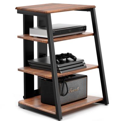 FITUEYES 4-Tier Wooden AV Component Media Stand Stereo Cabinet