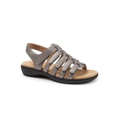 Wide Width Women's Tiki Sandal by Trotters in Pewter Metallic (Size 9 W)