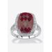 Women's Sterling Silver Genuine Red Ruby Split Shank Filigree Ring by PalmBeach Jewelry in Ruby (Size 7)