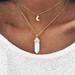 Urban Outfitters Jewelry | Layered Opal Stone & Moon Necklace | Color: Red/White | Size: Os