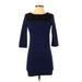 Forever 21 Casual Dress - Bodycon: Blue Color Block Dresses - Women's Size Small