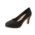 DADAWEN Women's Slip-On Closed Toe Pumps Mid Heel Office Lady Dress Court Shoes Black 8 UK