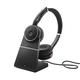 Jabra Evolve 75 SE Schnurloses Stereo-Headset - Bluetooth-Headset mit Mikrofon mit ANC und Ladestation - Für MS Teams zertifiziert, kompatibel mit allen gängigen Plattformen - Schwarz