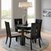 Lark Manor™ Coles 4 - Person Dining Set Wood/Glass/Upholstered in Black | 30 H x 42 W x 42 D in | Wayfair 85221EB3D9304892A374A4E33F73CF9C