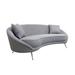 Pasargad Luna 87" Flared Arm Curved Sofa Polyester in Gray/Yellow | 31.5 H x 87 W x 40 D in | Wayfair SOFA-DS0440G