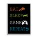 Stupell Industries Eat Sleep Repeat Video Game Iconography Rules Gray Farmhouse Oversized Rustic Framed Giclee Texturized Art By Masey St. Studios | Wayfair