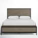 Joss & Main Revel Low Profile Storage Platform Bed Wood & Metal/Metal in Black/Brown | 52 H x 66 W x 86 D in | Wayfair