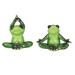 Trinx 2 Piece Yoga Frog Doing Lotus Pose Figurine Set Resin in Gray/Green | 4 H x 2.5 W x 2 D in | Wayfair 540BC7426A854E02BC4473C28EEFC592