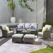 Red Barrel Studio® 6 Piece Rattan Sofa Seating Group w/ Cushions Synthetic Wicker/All - Weather Wicker/Wicker/Rattan in Gray | Outdoor Furniture | Wayfair