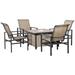 Latitude Run® Square 4 - Person 35.5" Long Outdoor Dining Set Plastic/Metal in Black/Gray | 35.5 W x 35.5 D in | Wayfair