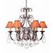 2nd Ave Lighting French Elegance 6 - Light Shaded Classic/Traditional Chandelier w/ Crystal Accents Textile/Metal in White | Wayfair 115435.013T.TF