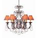 2nd Ave Lighting French Elegance 6 - Light Shaded Classic/Traditional Chandelier w/ Crystal Accents Textile/Metal in White | Wayfair 115435.013T.TP