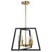 Gracie Oaks Brass Farmhouse Lantern Chandelier, Gold Modern Industrial Bird Cage Foyer Pendant Light | 53 H x 16.3 W x 16.3 D in | Wayfair