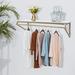 Everly Quinn Clothes Rack w/ Top Shelf, Industrial Pipe Wall Mounted Garment Rack, Space-Saving Display Hanging Clothes Rack | Wayfair