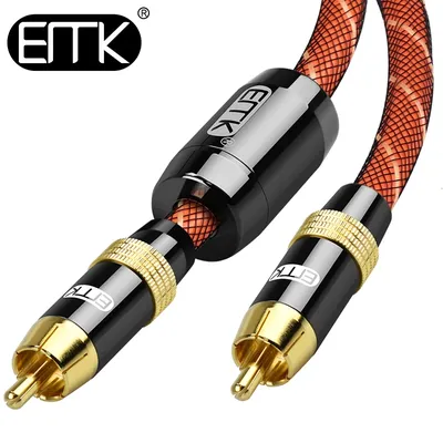 EMK RCA Subwoofer Cable Coaxial Audio RCA Cable RCA to RCA Male to Male 1m 3m 5m DVD Speaker Amp Connect the subwoofer cable