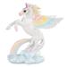 Q-Max 5"H Rainbow Winged Unicorn Standing on Cloud Pegasus Statue Fantasy Decoration Figurine