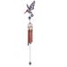 Q-Max 20" Long Purple Hummingbird Copper and Gem Wind Chime Garden Patio Decoration