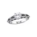 Belk & Co Lab Created Created White Sapphire And 1/4 Ct Tw Black Diamond Engagement Ring In 10K White Gold, 7