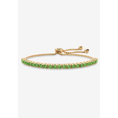 Women's Gold-Plated Bolo Bracelet, Simulated Birthstone 9.25